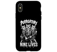 Gato Punk Heavy Metal Band Purrgatory Nine Lives Música Gatos Carcasa para iPhone X/XS