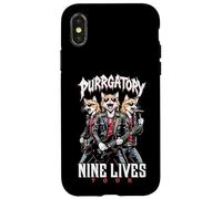 Gato Punk Heavy Metal Band Purrgatory Nine Lives Música Gatos Carcasa para iPhone X/XS