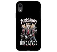 Gato Punk Heavy Metal Band Purrgatory Nine Lives Música Gatos Carcasa para iPhone XR
