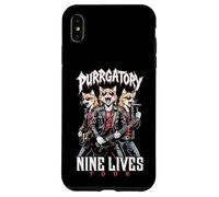Gato Punk Heavy Metal Band Purrgatory Nine Lives Música Gatos Carcasa para iPhone XS MAX
