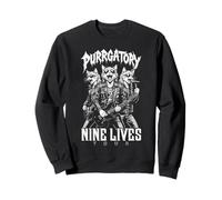 Gato Punk Heavy Metal Band Purrgatory Nine Lives Música Gatos Sudadera