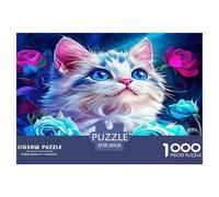 Gato Puzzle 1000 Pièces Pour Adultes Et Enfants À Partir De 12 ANS Jeu De Patience Et De Réflexion Gatito Lindo Divertissement Créatif Cadeau Classiques - Activité Familiale Parfaite 38x26cm/1000pcs