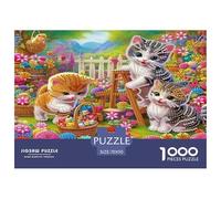 Gato Puzzle 1000 Pièces Pour Adultes Et Enfants Dès 14 ANS Jeu De Patience Et De Réflexion Gatito Lindo Divertissement Créatif Cadeau Classiques Décoration De La Maison 70x50cm/1000pcs