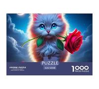 Gato Puzzle Elegante para Actividades Relajantes En Familia, Pone En Primer Plano Fantasía Ofreciendo Un Reto Equilibrado Sin Distracciones Digitales 52x38cm/1000pcs