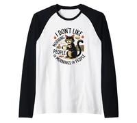 Gato Que no me Gusta la Gente de la mañana, Maestro Amante del café Camiseta Manga Raglan