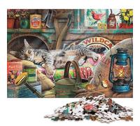 Gato Que se Duerme Puzzle para Adultos 1000 Piezas Cumpleaños Juego De Rompecabezas Juegos Educativos para Decoración del Hogar Stress Relief 1000pcs (75x50cm)