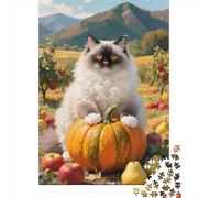 Gato Ragdoll Huerto Puzzle 1000 Piezas Impresión De Alta Definición, Puzzle De Madera, para Adultos Y Niños, Rompecabezas Juego De Retos, Pasatiempo Creativo 1000pcs (75x50cm)