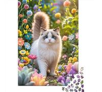 Gato Ragdoll Plantas Coloridas Puzzle 1000 Piezas Impresión De Alta Definición, Puzzle De Madera, para Adultos Y Niños, Rompecabezas Juego De Retos, Regalos Originales 1000pcs (75x50cm)