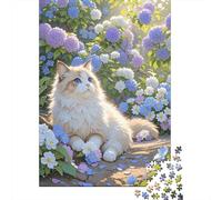 Gato Ragdoll Plantas Florales Puzzle 1000 Piezas Impresión De Alta Definición, Puzzle De Madera, para Adultos Y Niños 14+, Rompecabezas Juego Educativo, Regalos Originales 1000pcs (75x50cm)