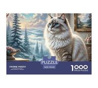 Gato Ragdoll Puzzles 1000 Pièces Pour Adultes Et Enfants Mascota Animal Premium Quality Difficile Et Stimulant Parfait Les Amateurs De Art Classique 70x50cm/1000pcs