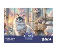 Gato Ragdoll Puzzles 1000 Pièces Pour Adultes Sur Le Thème De Mascota Animal Classique Difficile Et Stimulant Parfait Les Amateurs Art 70x50cm/1000pcs