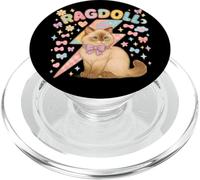 Gato Ragdoll Y2K con relámpagos y Lazos Pastel PopSockets PopGrip para MagSafe