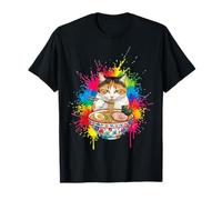 Gato Ramen Kawaii - Gatito Gourmand Come Fideos Camiseta