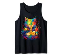 Gato Ramen Kawaii - Gatito Gourmand Come Fideos Camiseta sin Mangas