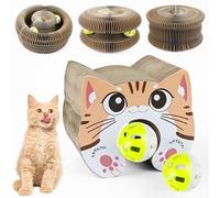 Gato Rascador 2 en 1, Magic Organ Juguete Rascador Interactivo para Gatos, Resistente al Desgaste rascador para Gatos con Bola, Plegable rascadors de Cartón para Cat(2 Bolas de Menta)