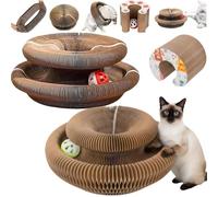 Gato Rascador Magic Organ para Gatos Rascador Grande Plegable con Campanilla Tunnel de Juego Ampliable y Cama Cueva en Uno Ideal para Múltiples Gatos y Razas Mantenimiento de Garras (2pc)