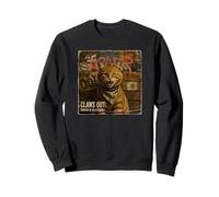 Gato rebelde en cuello con pinchos graffiti punk rock Sudadera