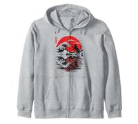 Gato Reflexión La Gran Ola Kanagawa Japonés Naturaleza Anime Sudadera con Capucha