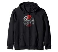 Gato Reflexión La Gran Ola Kanagawa Japonés Naturaleza Anime Sudadera con Capucha