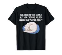 Gato Regazo Siesta Humor Gatito durmiendo dueño Mascota Divertido Cita Arte Camiseta
