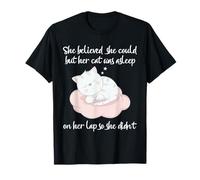 Gato Regazo Siesta Humor Gatito durmiendo dueño Mascota Divertido Cita Arte Camiseta