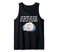 Gato Regazo Siesta Humor Gatito durmiendo dueño Mascota Divertido Cita Arte Camiseta sin Mangas