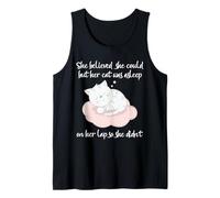 Gato Regazo Siesta Humor Gatito durmiendo dueño Mascota Divertido Cita Arte Camiseta sin Mangas