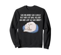Gato Regazo Siesta Humor Gatito durmiendo dueño Mascota Divertido Cita Arte Sudadera