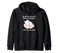 Gato Regazo Siesta Humor Gatito durmiendo dueño Mascota Divertido Cita Arte Sudadera con Capucha