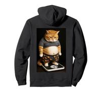Gato regordete a Escala Divertido Gatito pesando en diseño felino Sudadera con Capucha