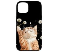 Gato relajado sosteniendo un diente de león para un aspecto bonito Carcasa para iPhone 13