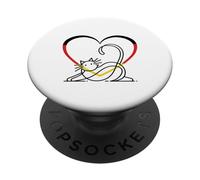 Gato retro gatos Alemania corazón corazones 60 mascotas PopSockets PopGrip Adhesivo