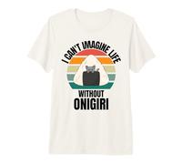 Gato Retro Lindo Gatito I Can't Imagine Life Without Onigiri Camiseta Premium