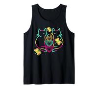 Gato retro para niños, gatitos de los años 80, amigos de los gatos con corazón Camiseta sin Mangas