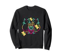 Gato retro para niños, gatitos de los años 80, amigos de los gatos con corazón Sudadera