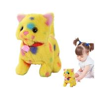 Gato robot de felpa, gato de pie de peluche - Juguete realista de movimiento de gato que funciona con batería con cola oscilante | Lindo animal electrónico con sonido de maullido para