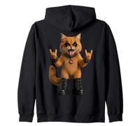 Gato Rock'n Roll Rock On Rockstar Heavymetal Punk Goth Sudadera con Capucha