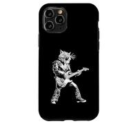 Gato Rockstar Tocando la Guitarra Rock and Roll Rock Music Carcasa para iPhone 11 Pro