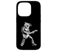 Gato Rockstar Tocando la Guitarra Rock and Roll Rock Music Carcasa para iPhone 14 Pro