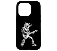 Gato Rockstar Tocando la Guitarra Rock and Roll Rock Music Carcasa para iPhone 15 Pro