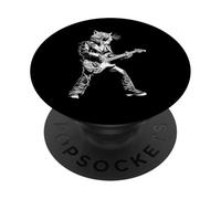 Gato Rockstar Tocando la Guitarra Rock and Roll Rock Music PopSockets PopGrip Adhesivo