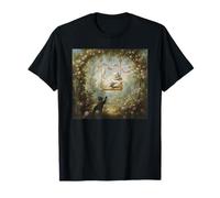 Gato rococó en Columpio Arte Vintage de jardín Inspirado en Fragonard Camiseta
