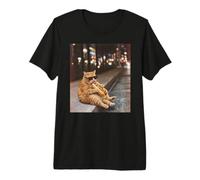 Gato Rojo Graso Comiendo Hot Dog Funny Glizzy Meme Hot Dog Camiseta Premium