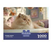 Gato Rompecabezas 1000 Piezas Cute Pets - Ideal para Tardes En Familia, Corte Láser Preciso, Decoración Elegante, 70x50cm/1000pcs