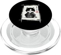 Gato Samurai Arte Japonés Sumi-e Novedad Kawaii Gato Divertido PopSockets PopGrip para MagSafe