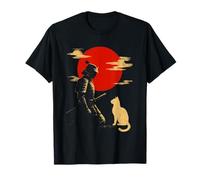 Gato samurái, diseño Vintage japonés de Sol Naciente Camiseta