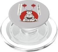 Gato samurai en kimono - regalo de humor para mascotas PopSockets PopGrip para MagSafe