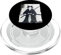 Gato samurai japonés de tinta arte divertido guerrero espadachín regalo PopSockets PopGrip para MagSafe
