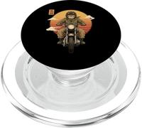 Gato Samurai japonés en Motocicleta Kawaii Ninja Cat Biker PopSockets PopGrip para MagSafe