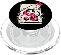 Gato samurái Kawaii Kitten - Gato Chibi PopSockets PopGrip para MagSafe